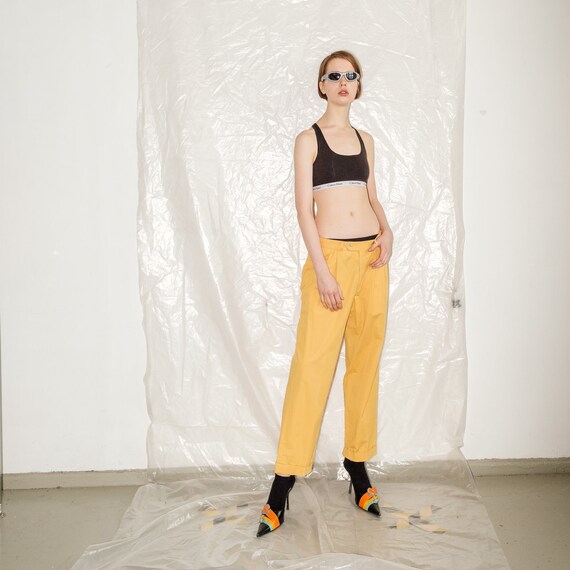 Vintage Burberrys yellow festival pants