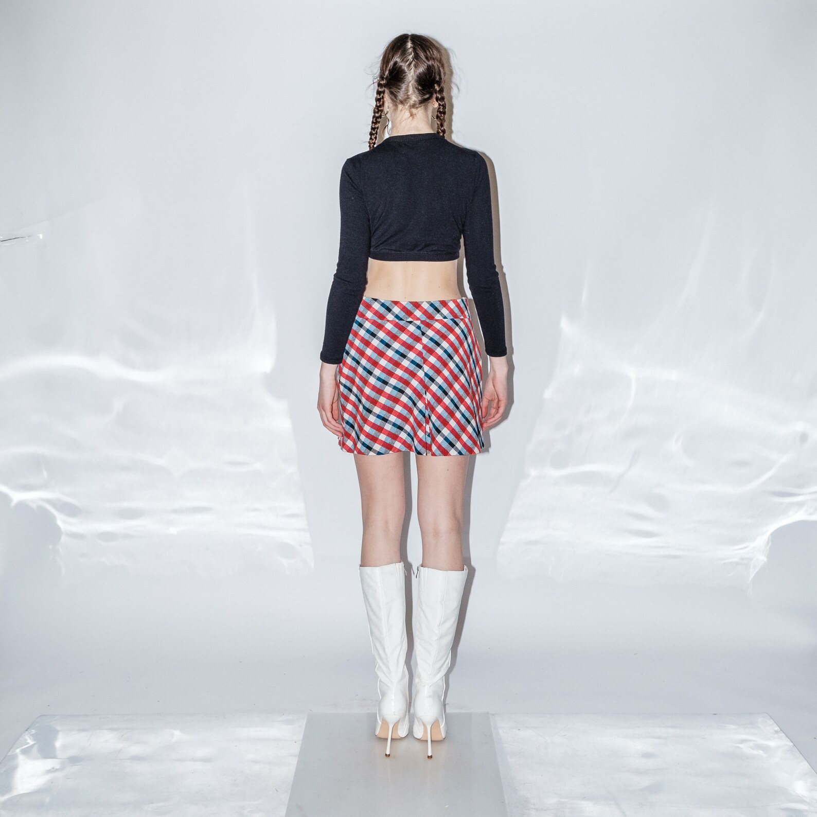 Vintage 90s plaid pleated mini skort - M main image 0