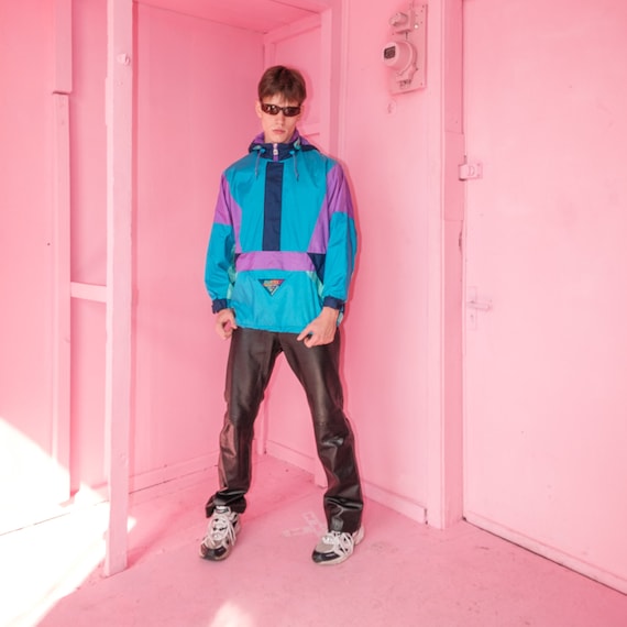 Vintage neon anorak rave jacket / 1990s