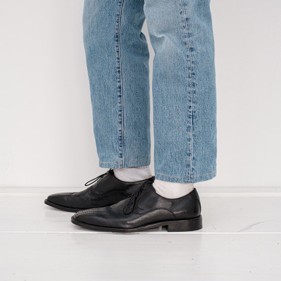 Vintage 90's fancy long toe leather classy shoes … - image 2