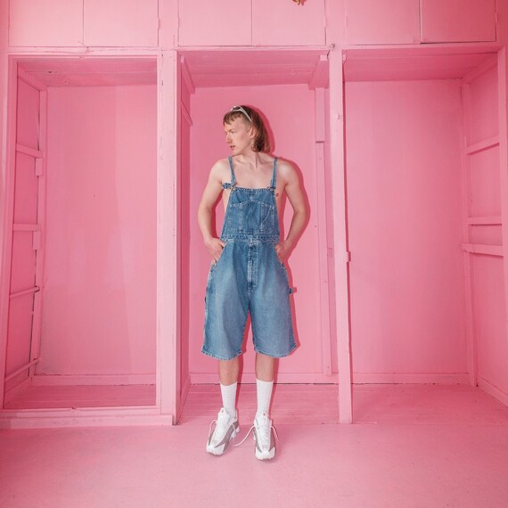 Vintage denim shorts dungarees / unisex