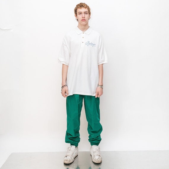 90 s Vintage Streetwear Oversized Polo Shirt in Pure White Etsy