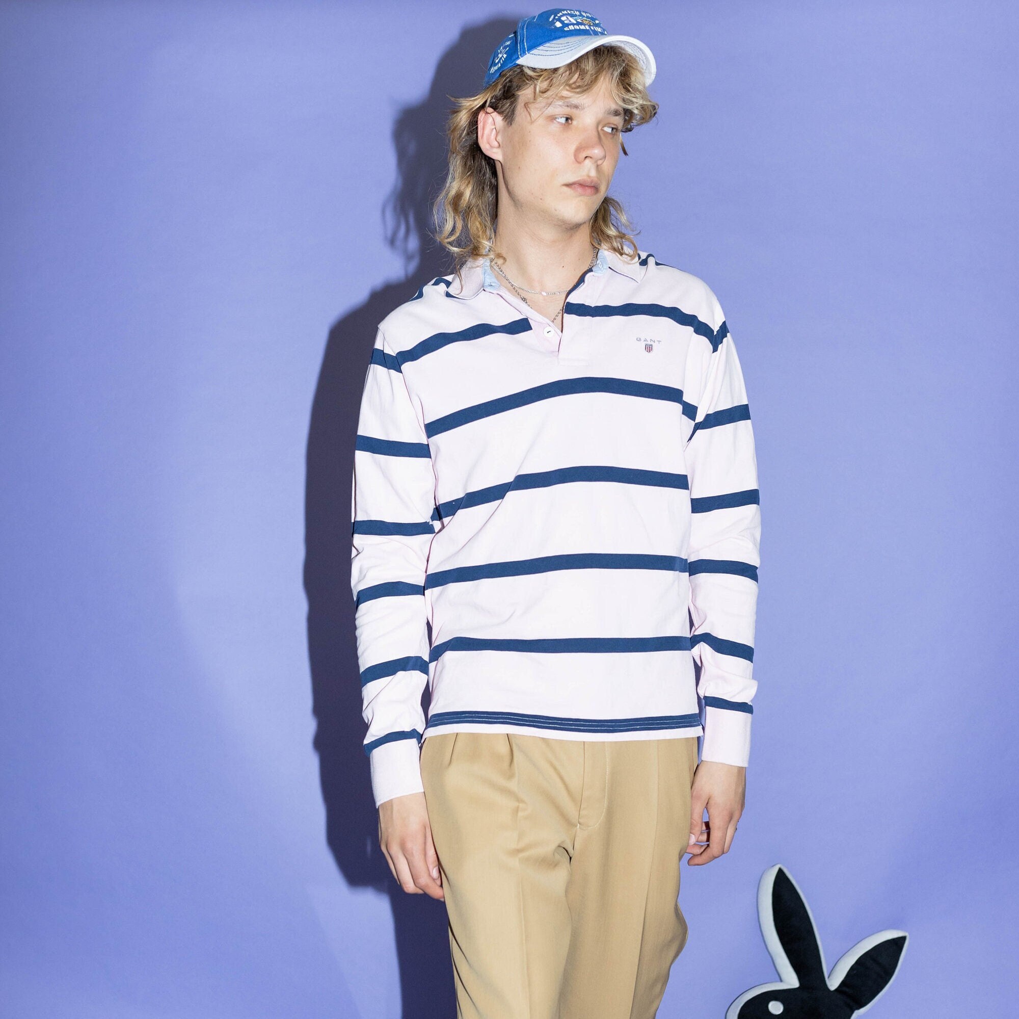 Vintage Y2K Frat Boy Striped Longsleeve Polo Shirt in Pink - Etsy