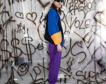 90's Vintage Retro Color Block Anorak Track Jacket in Multi - Etsy