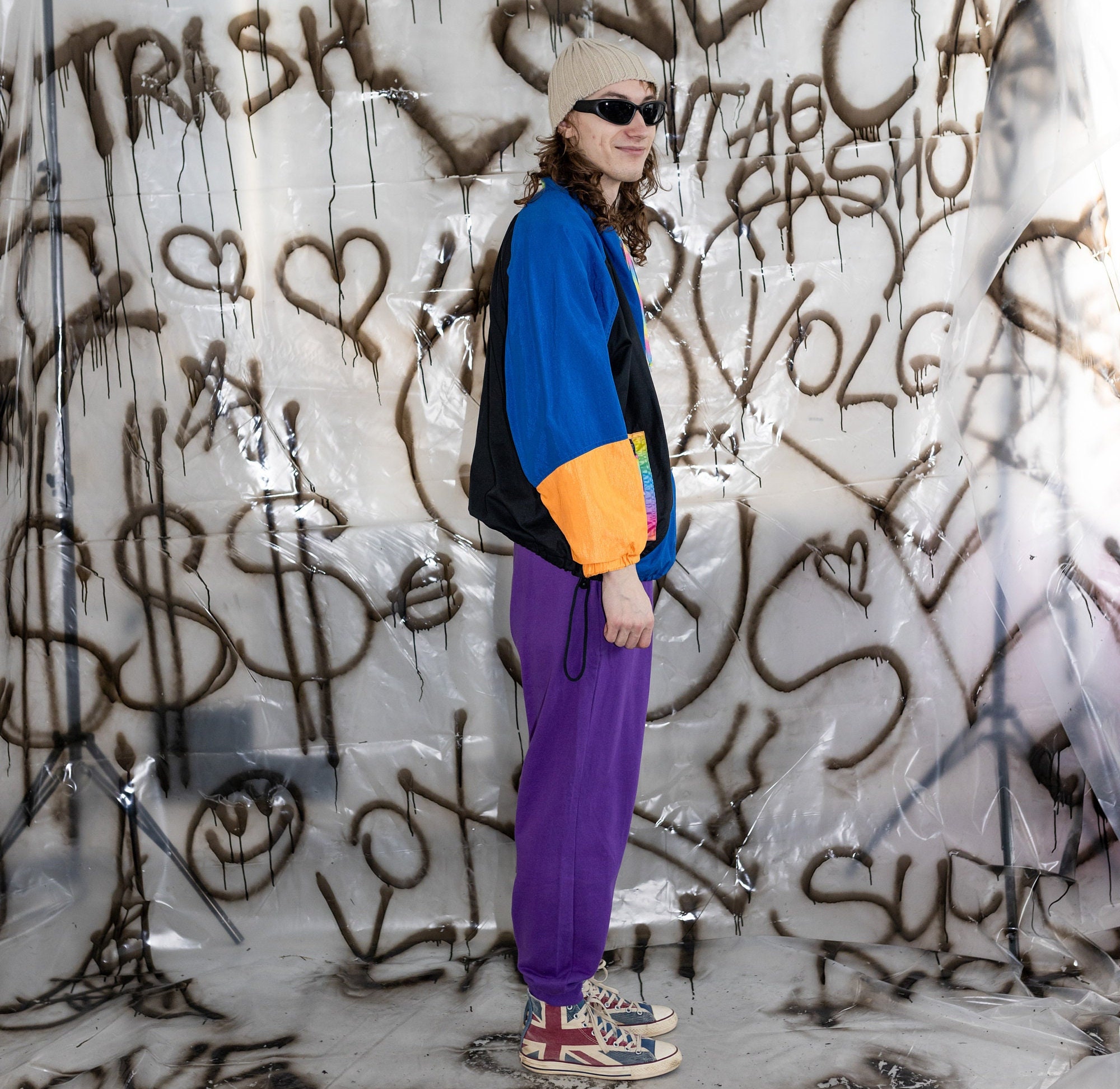 90's Vintage Retro Color Block Anorak Track Jacket in Multi - Etsy
