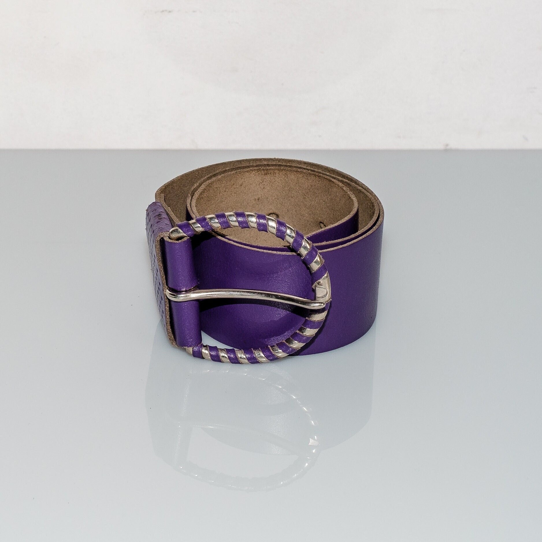 Vintage Y2K Belt Purple VINTAGE Belt Womens Medium Purple Canvas Casual Jeans  main image 3