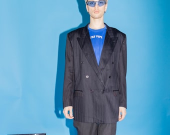 00〜90s JONES NEWYORK オーバーサイズセットアップ Vintage 90s Jones New York Navy Blue Double Breasted Suit W