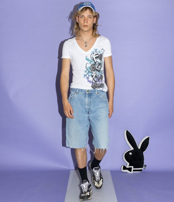 90's Vintage Classic Cutoff Denim Jorts in Light Wash - Etsy