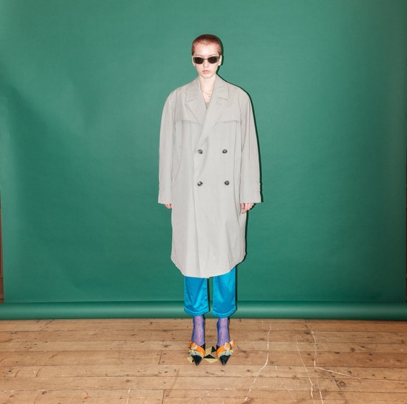 Vintage oversized grey trench-coat / UNISEX