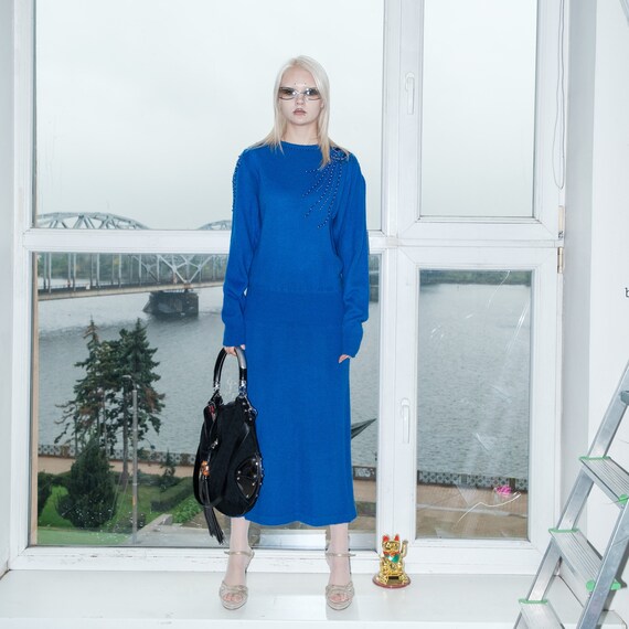 darian dress in blue Mariandree Gaitan Daria Dress in Blue