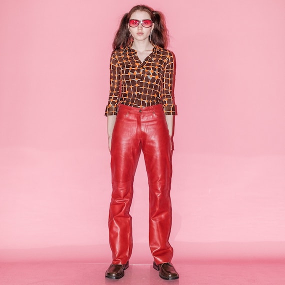 Vintage Y2K Chic Leather Trousers in 