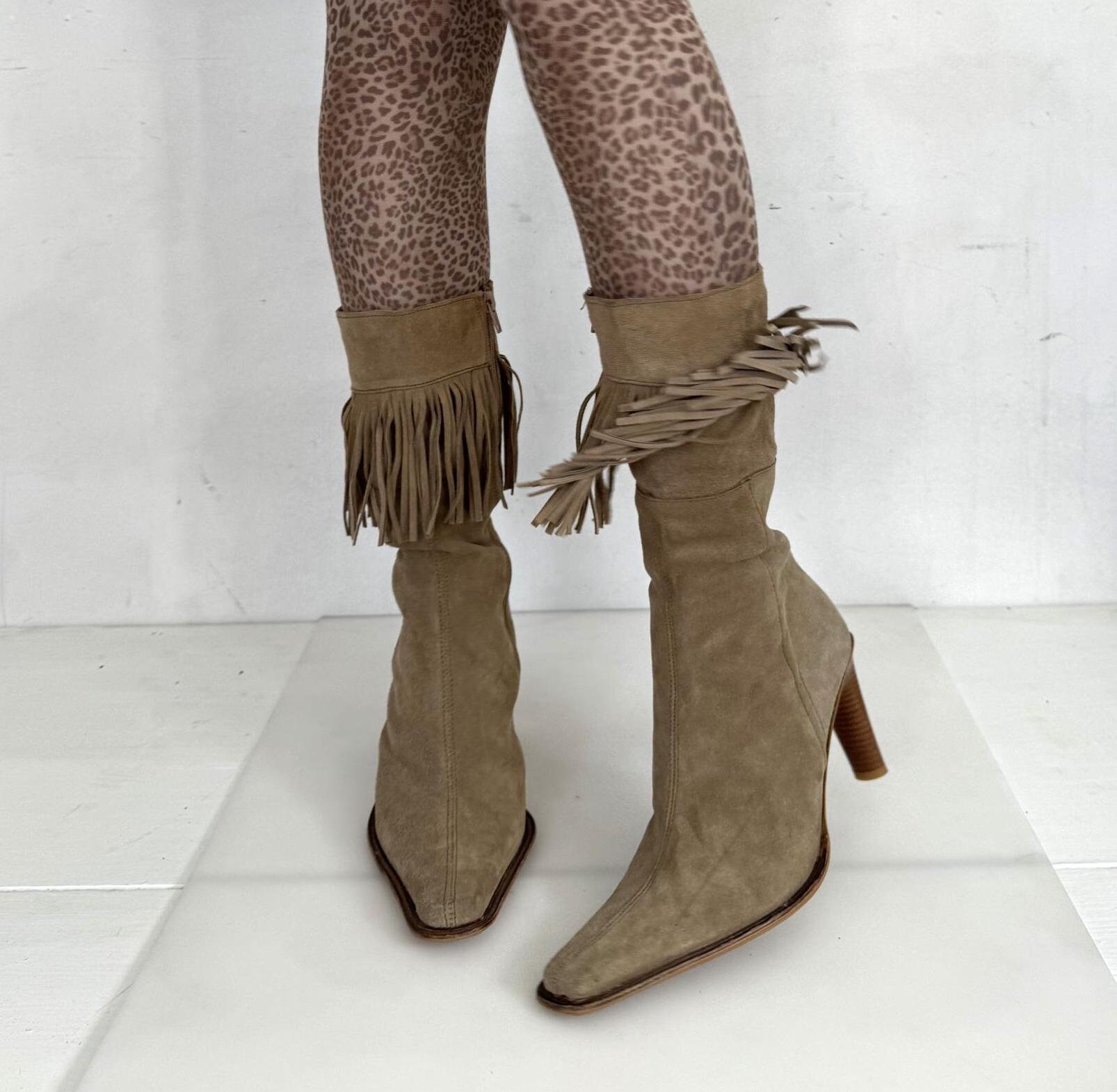 Ankle Boot Suede Fringe Boots Womens Suede Fringe Boots UK