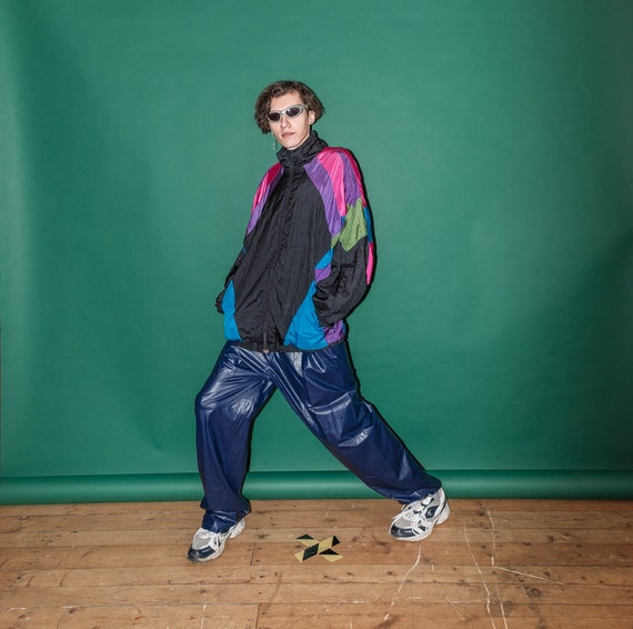Vintage windbreaker neon jacket / 1990s