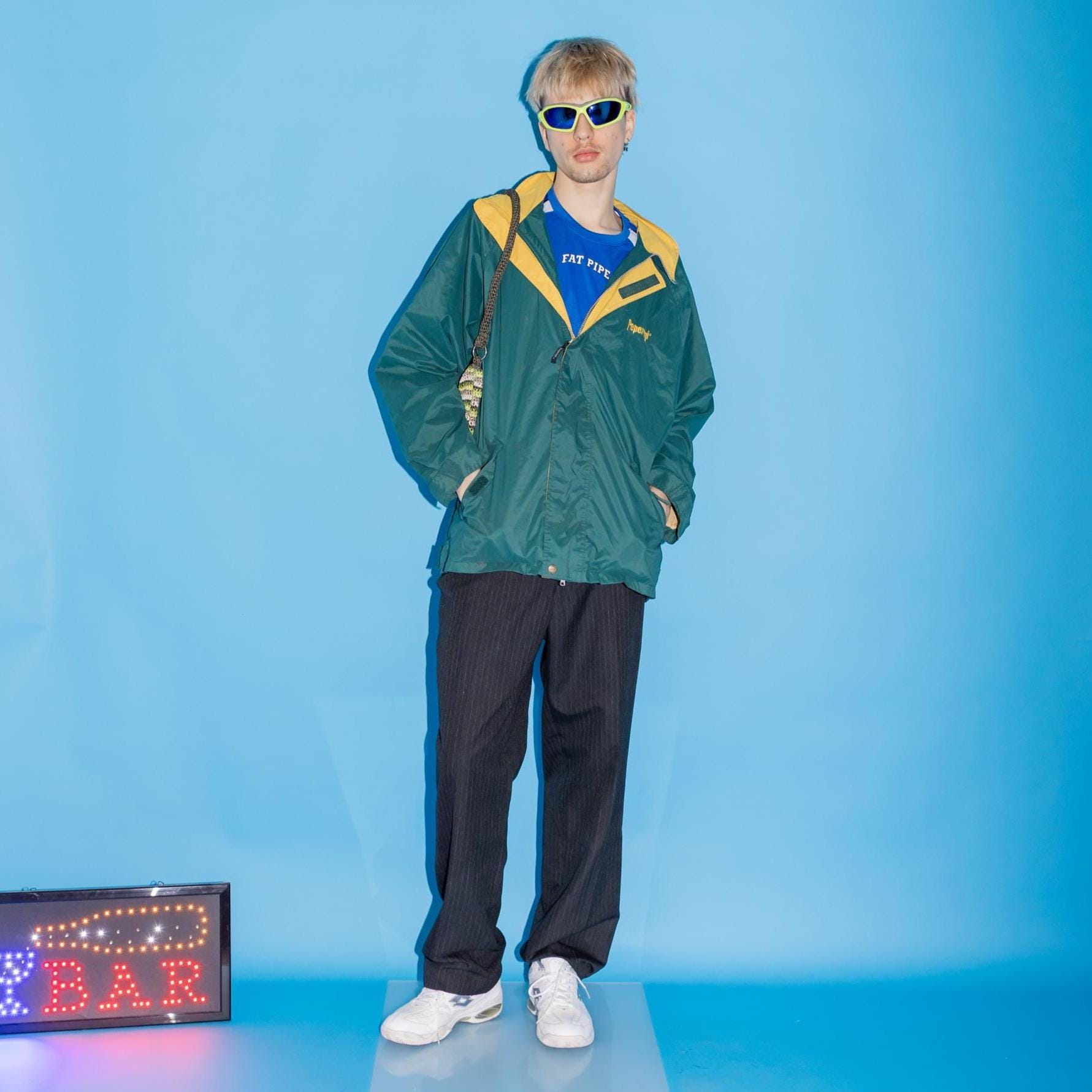 90's Vintage Golf Line by Peperoni Zip up Windbreaker in Green