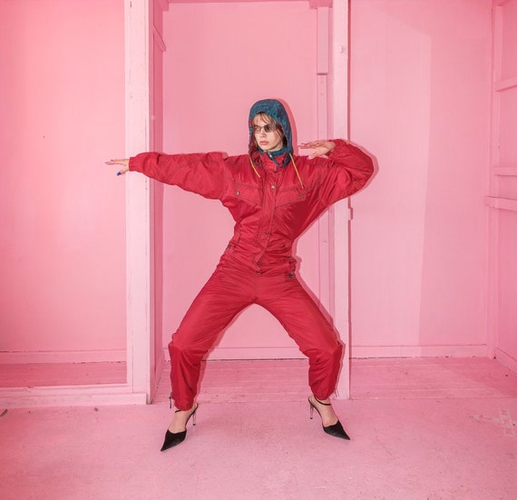Vintage red ski puff tracksuit / UNISEX