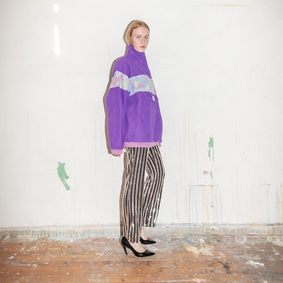 Vintage quarter zip fleece in purple