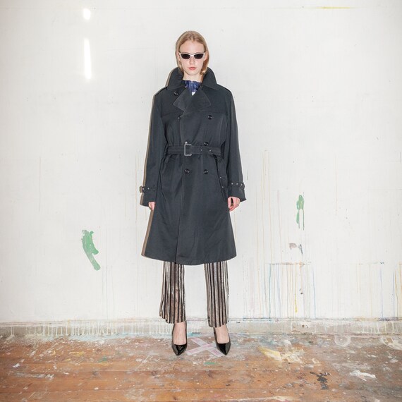 Vintage double-breasted trench coat in black