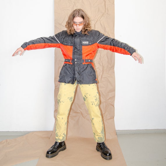 Vintage padded motorcycle jacket / 1990s