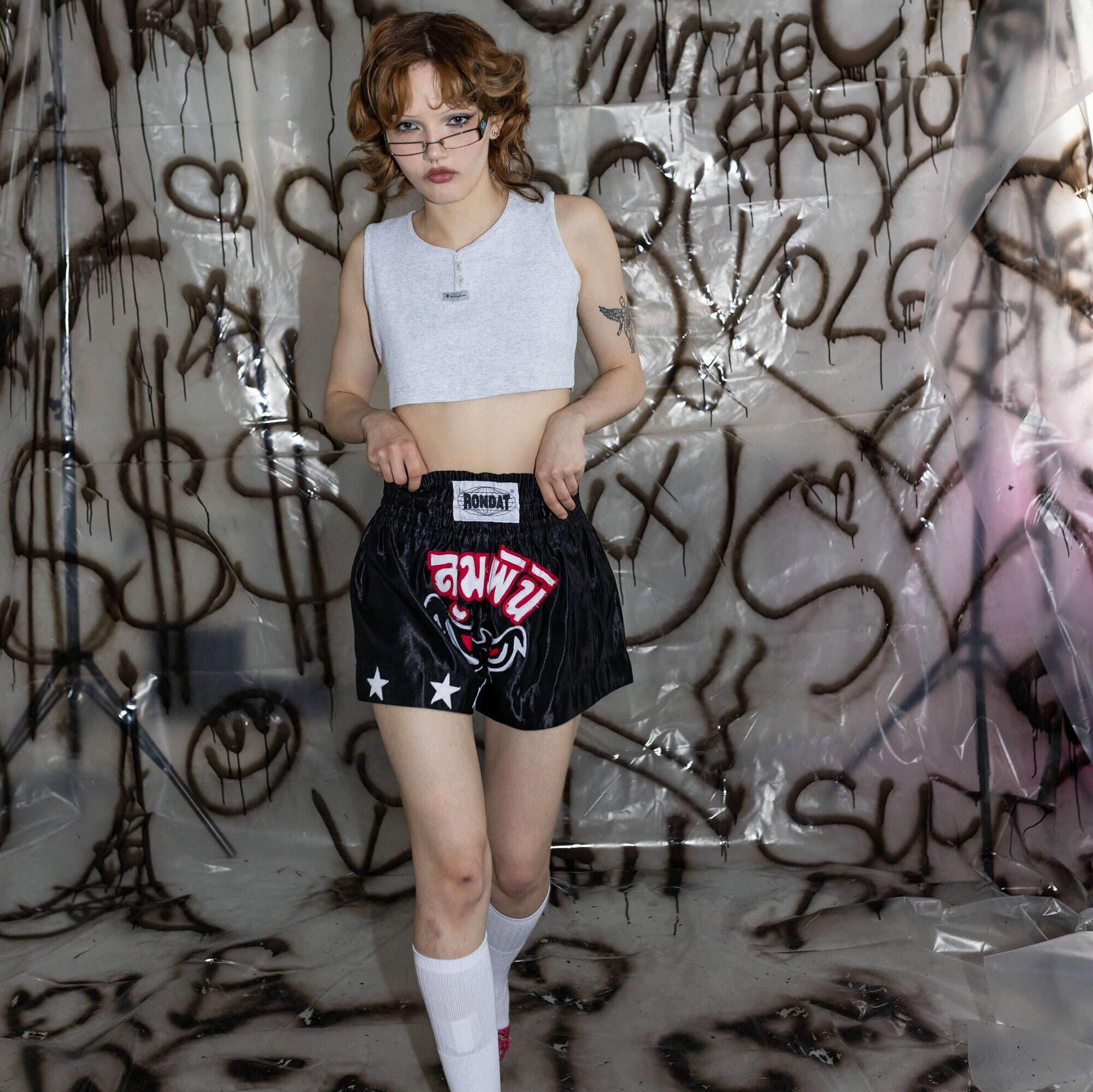 パンツ 90~00s gimmick nylon shorts archive y2k Y2K Pink Shorts Low Waisted Short Shorts 00s Hotpants Swim