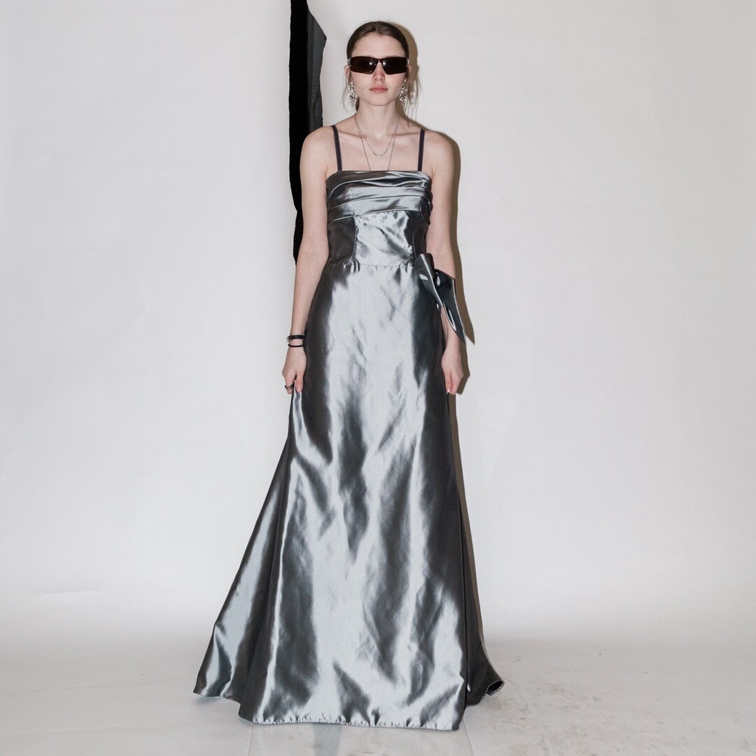 90s Elegant Prom Dress Off Shoulder Formal Gala Gown Evening Dress Birthday Party Dress     D5078