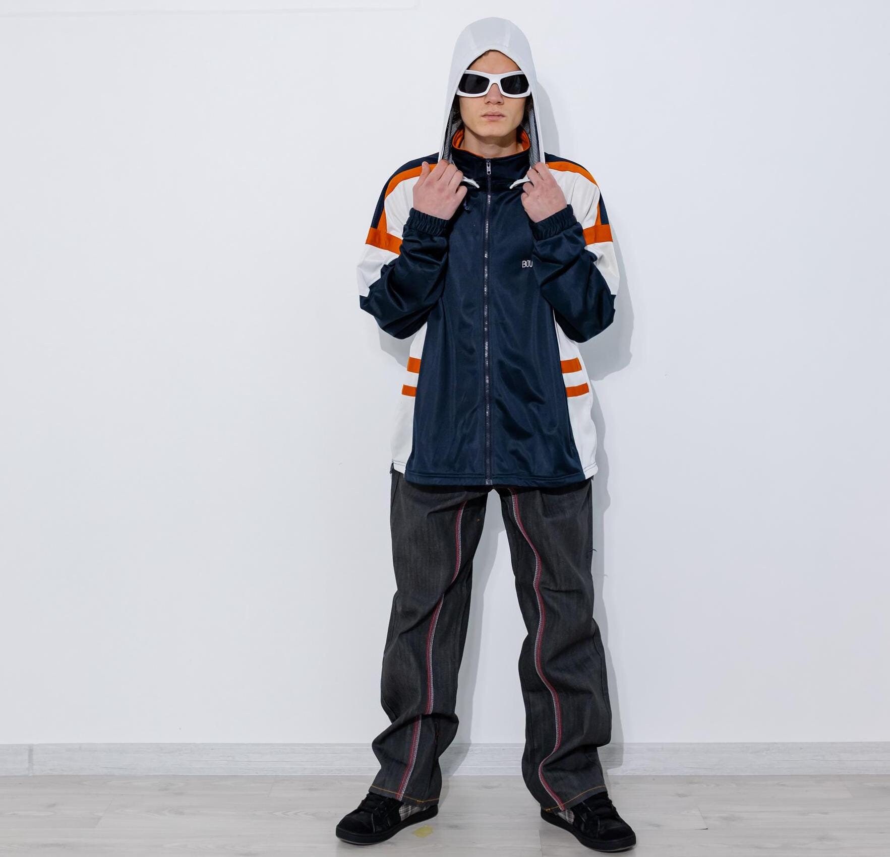 Navy and orange track jacket - Etsy 日本