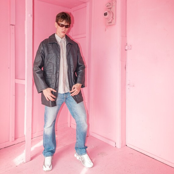 Vintage grey leather jacket