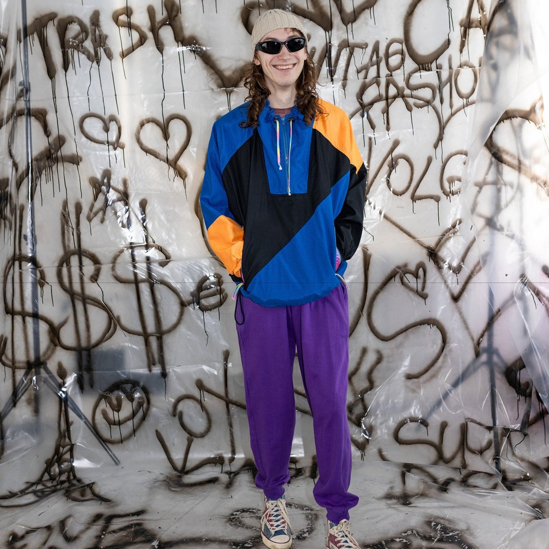 90's Vintage Retro Color Block Anorak Track Jacket in Multi - Etsy