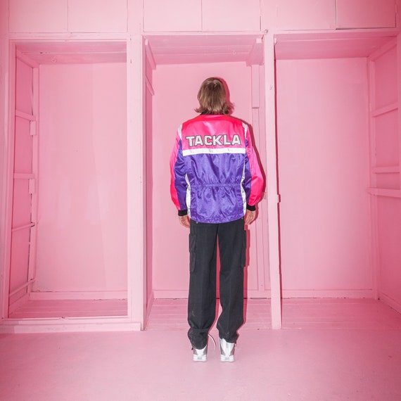 Vintage neon multi color racing / rave jacket / 19
