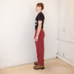 Vintage skater fit classic trousers in burgundy image 2