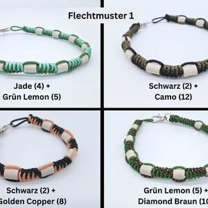 EM-Keramik-Zeckenhalsband für Hunde, nach Maß mit Farb / Musterwahl, Gr. XS-L Flechtmuster 1