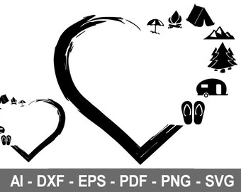 Download Camping Heart Etsy