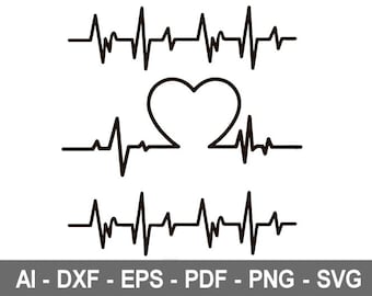 Download Heart Beat Svg Etsy