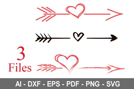 Download Arrow Svg Heart Svg Cute Svg Love Svg Arrow With Heart Etsy