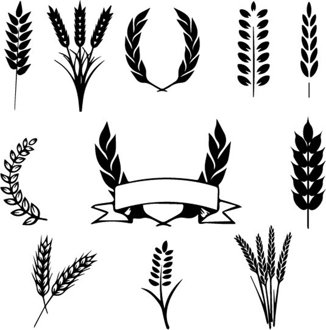 Download Wheat SVG Wheat Monogram Wheat Silhouette Wheat Clip Art ...