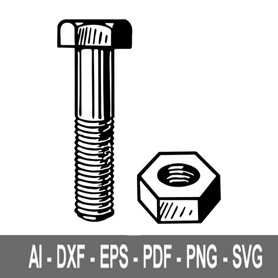 Screw SVG Bolt and Screw Vector Bolt Svg Bolt and Screw Etsy