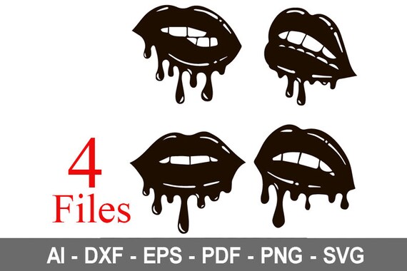 Download Lips Svg Lips Silhouette Kiss Dripping Lips Svg Biting Lips Etsy