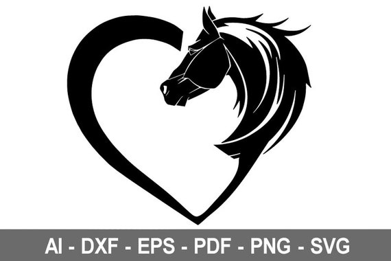 Download Horse Heart Silhouettes Horse I Love Horses Horse Svg Etsy