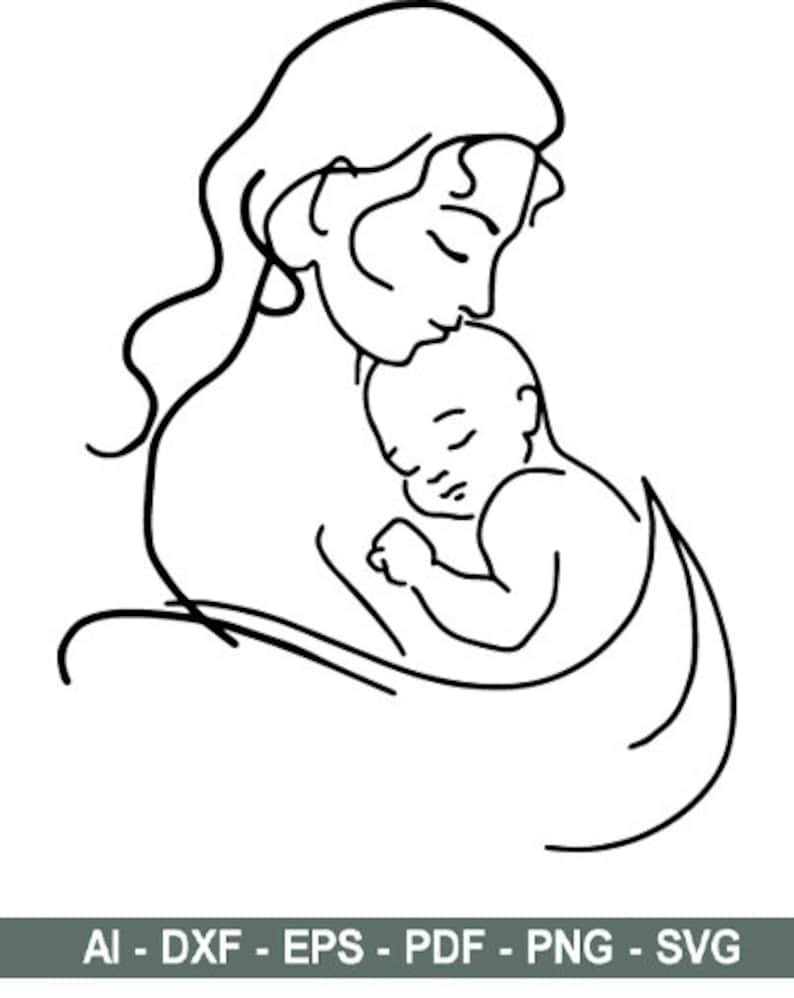 Download Mother and Baby Breastfeeding Baby with Mother SVG Mother ...