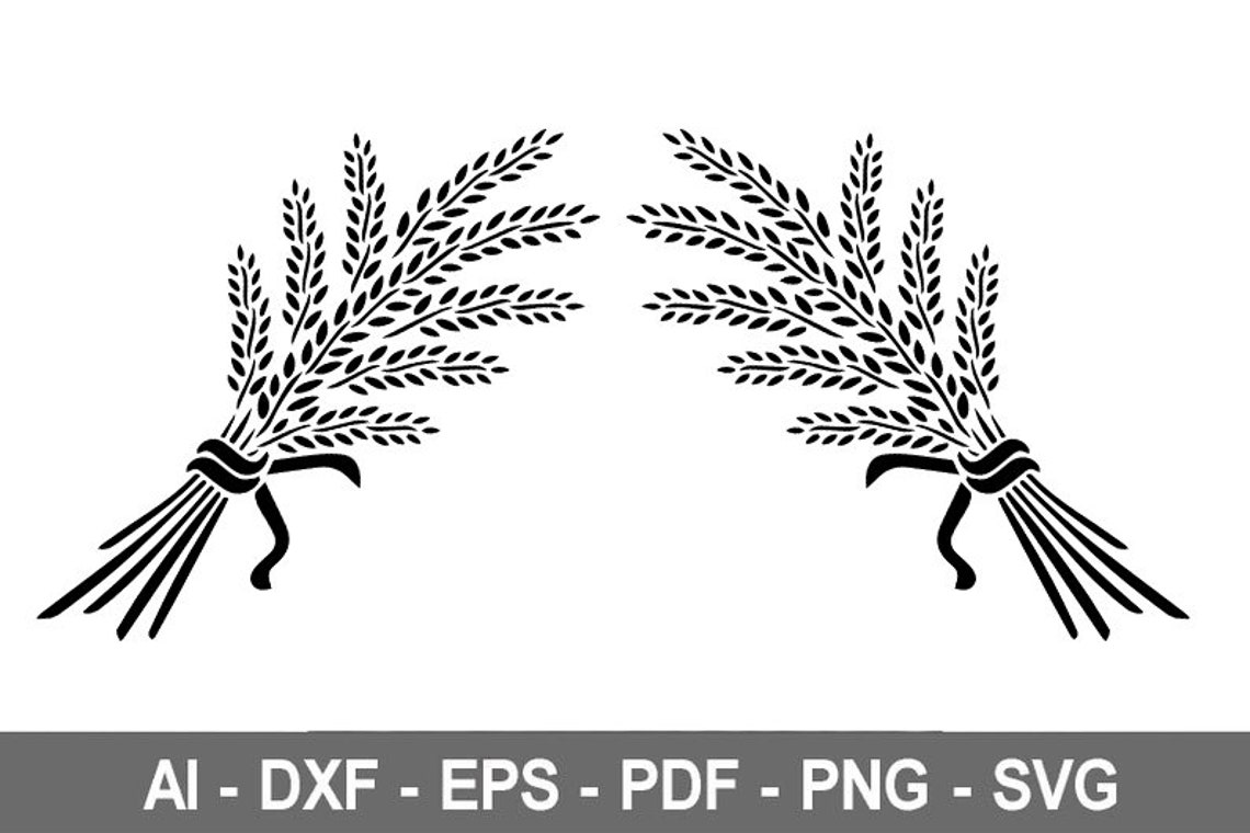Wheat Svg Wheat Silhouette Wheat Sheaf Seeds Stencil Model Etsy