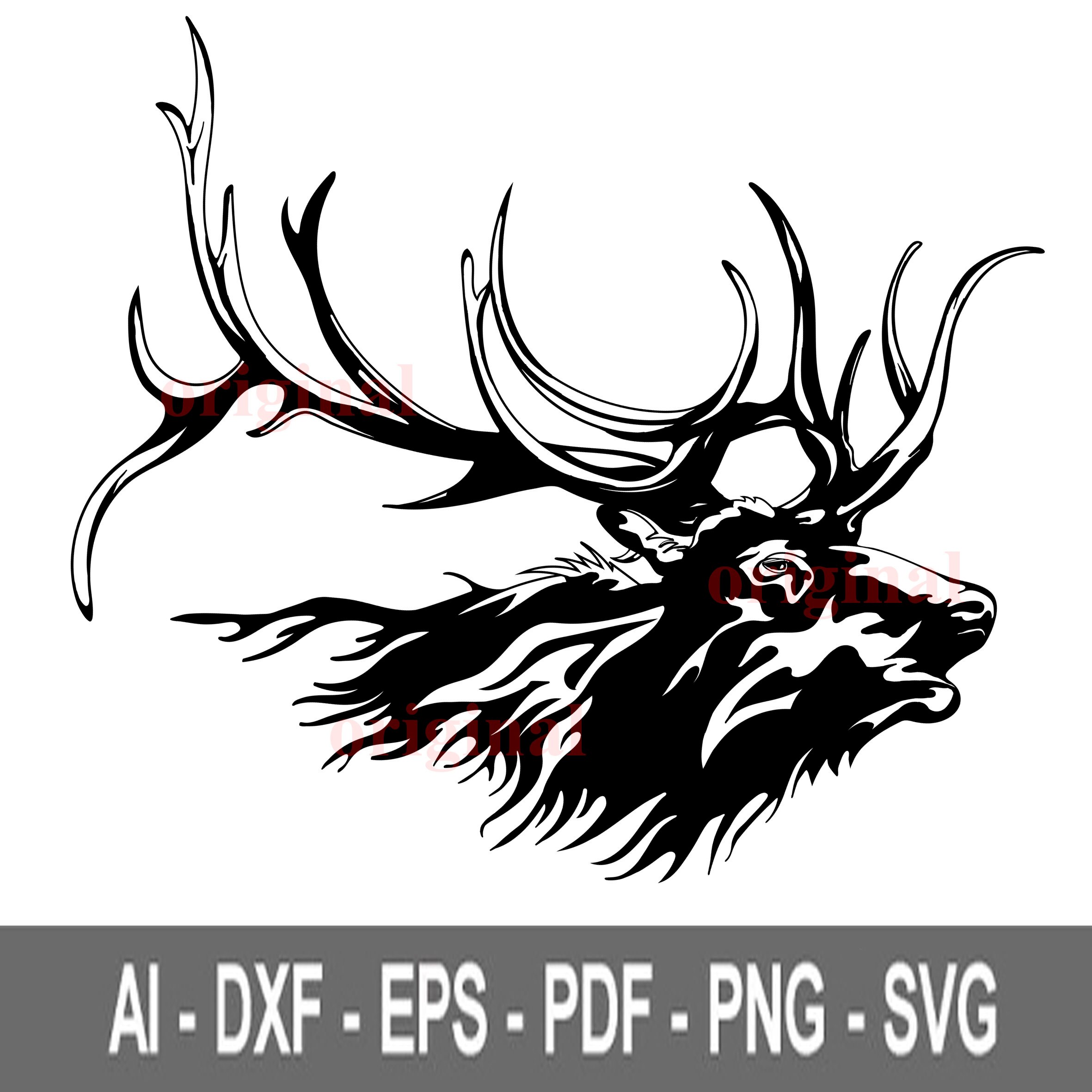Hirschkopf SVG Hirsch svg Datei Hirsch Clipart Hirsch Jagd - Etsy Schweiz