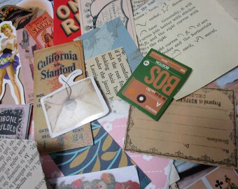 Ephemera In A Tin ~ Vintage /& Modern ~ Paper Card ~ Adverts ~ Tickets ~ 68 Pieces