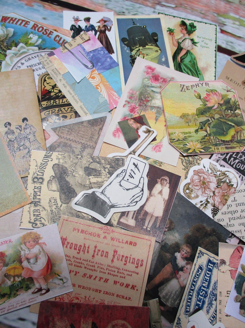 Ephemera In A Tin ~ Vintage /& Modern ~ Paper Card ~ Adverts ~ Tickets ~ 68 Pieces