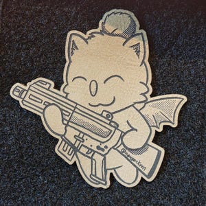 Tacticool Moogle - Fan Art de Final Fantasy FFXIV Parche de moral para jugadores Tacticool