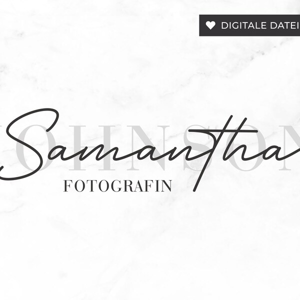 Signatur Schrift Logo Design Vorlage, Wasserzeichen Fotografie Unterschrift, Schriftzug Wordpress Website, minimalistisches Blogger Logo.