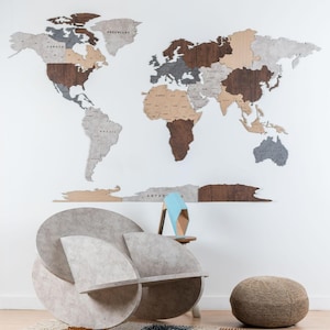 World Map Wall Art, Cork World Map Board, Wooden World Map Travel Map, Pin Board Apartment Decor, Above Bed Decor