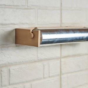 Wooden Aluminum Foil Holder 43cm, Wood Paper Towel Stand, Wall-mounted Kitchen Roll Dispenser, Wood Kitchen Storage, Paper Towel Holder
