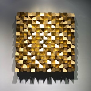Gold Wood wall art large size, wooden wall decor modern rustic piece, decorative wall art for the home, living room decor, wooden wall decor
