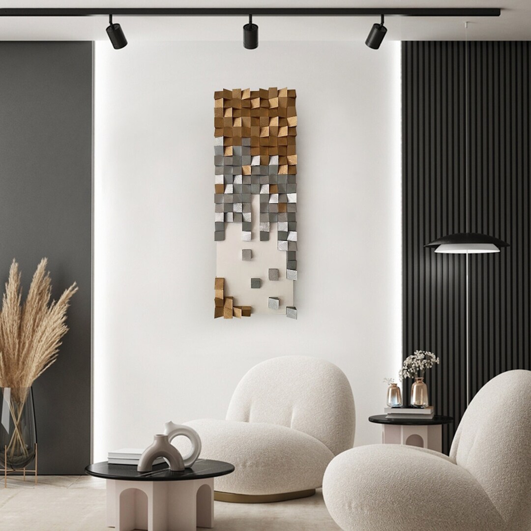 Trendy Wooden Wall Decor, Sound Diffuser Wall Panel, Noise Absorbent ...