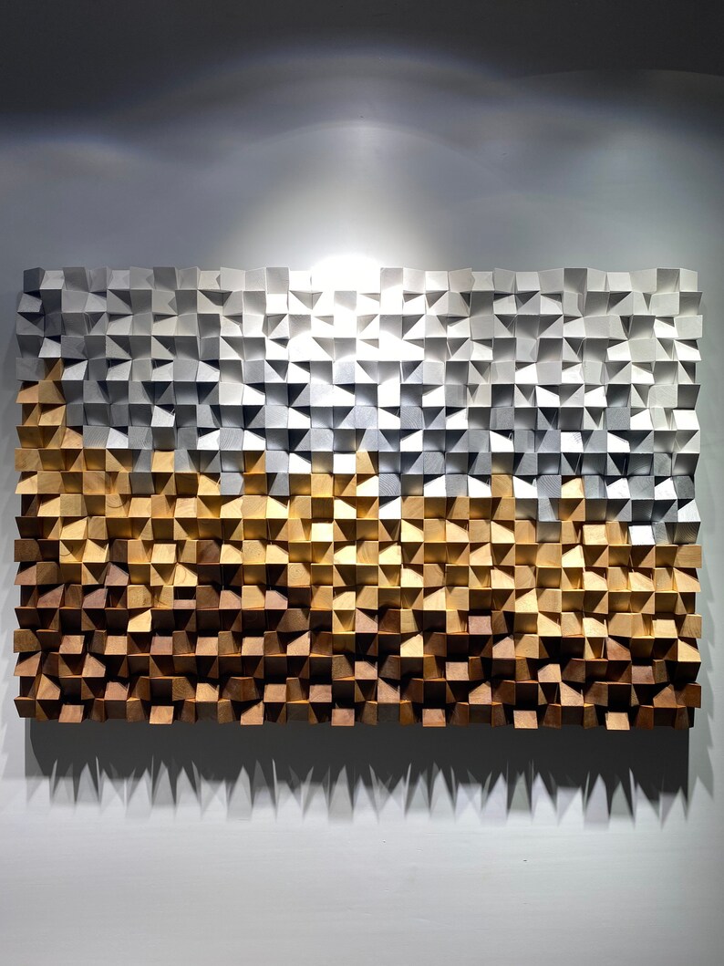 Acoustic Panel 3d Wood Wall Art Wooden Wall Decor Sound Etsy
