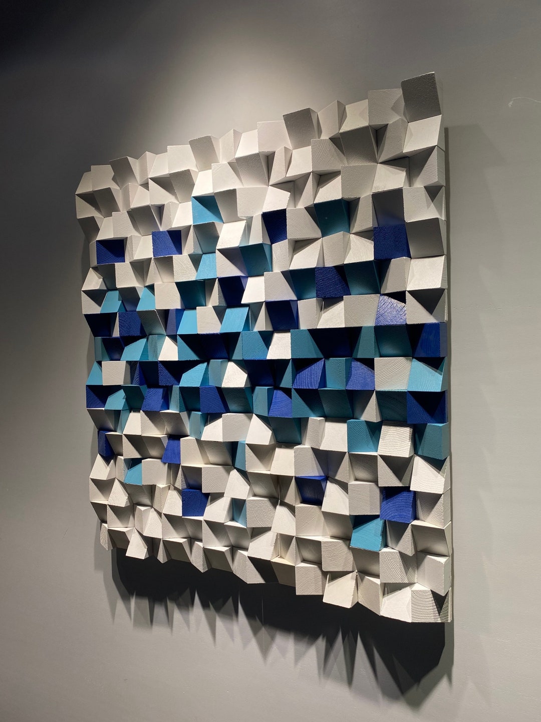 Sound Diffuser, Pine Wood Blocks Wall Art, Acoustic Panel 3D Wood Wall ...